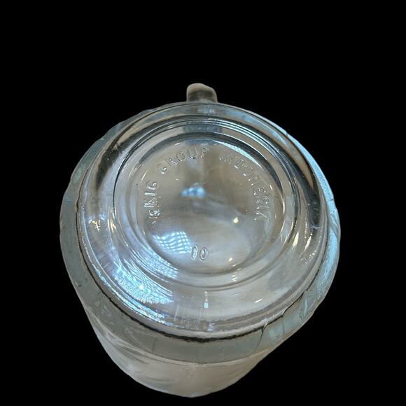 Vintage Floral Pressed‎ Glass Cups Mugs Set of 4 - Indonesia, Retro Collectible - Picture 3 of 4